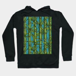 Bamboo forest on blue Hoodie